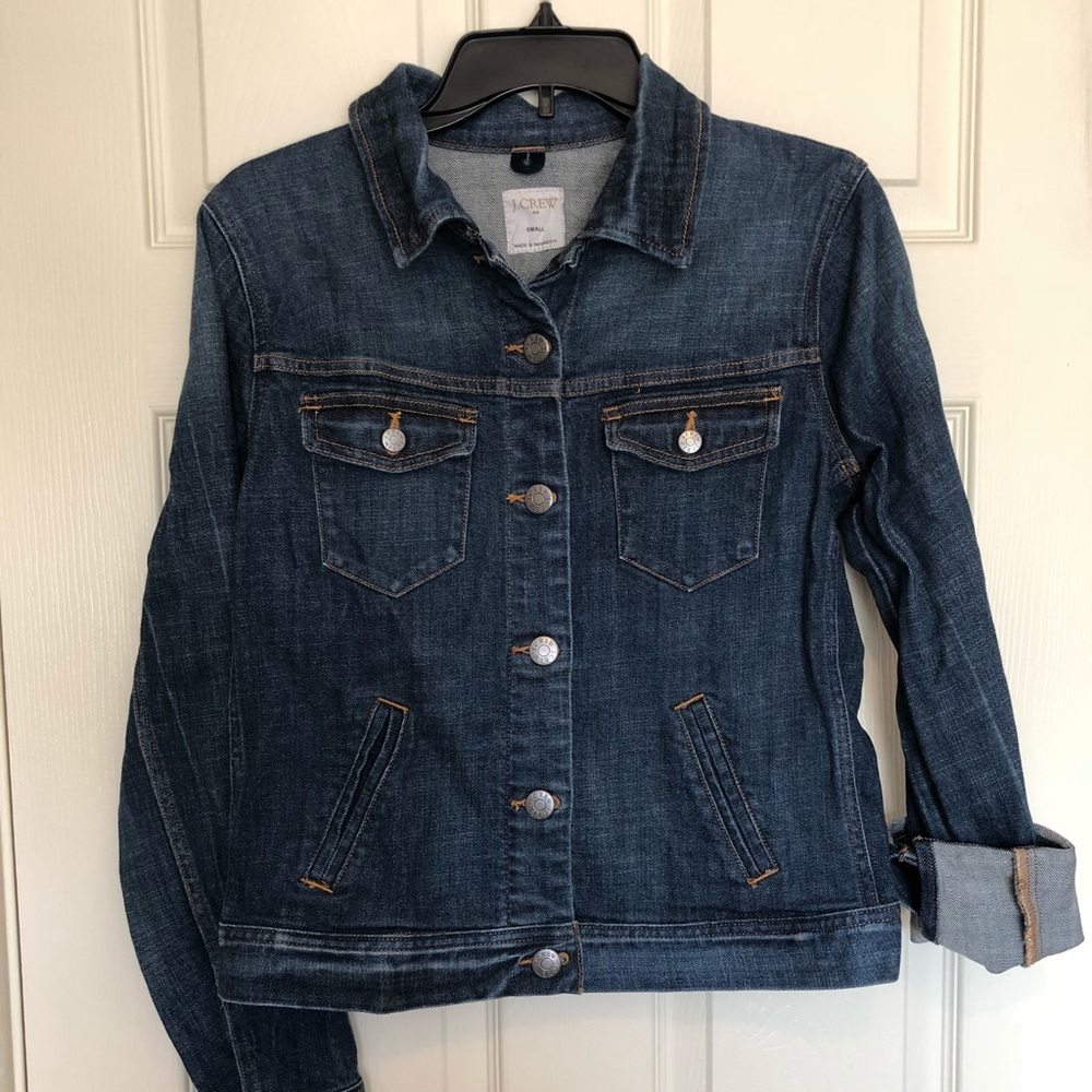 J Crew Dark Wash Denim Jacket (size small)